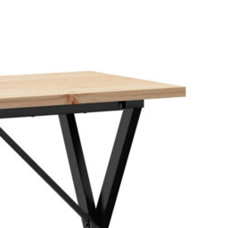 Berkfield Dining Table X-Frame 100X50X75.5 Cm Solid Wood Pine And Steel - thumbnail 7