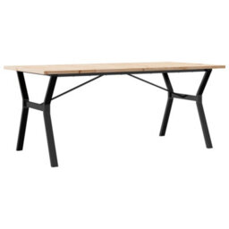 Berkfield Dining Table Y-Frame 180X90X75.5 Cm Solid Wood Pine And Steel - thumbnail 2