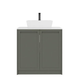 Royal Bathrooms Royal Bathroom Elmore 800mm Matt Green Freestanding Countertop Bathroom Vanity Unit 2 Door With Cube Basin - thumbnail 7