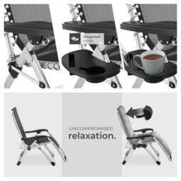 Tectake Sun Lounger Cloud - Folding, Adjustable Backrest And Footrest - Light Grey - Per Piece - thumbnail 7