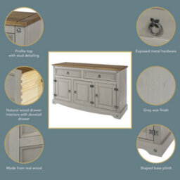 Core Products Premium Corona Grey, 3+3 Chest Of Drawers H83.3Cm X W132.0Cm X D43Cm - thumbnail 9