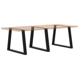 Berkfield Dining Table Legs V-Shape 3 Pcs Black 100X(72-73.3) Cm Steel - thumbnail 8