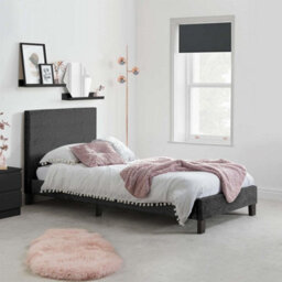 Single Bed Frame & Mattress Black Velvet Fabric Birlea Sleepsoul Paris 3Ft - thumbnail 1