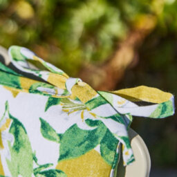 Dibor Set Of 2 Lemon Patterned Summer Outdoor Garden Chair Seat Pad Cushions - thumbnail 4