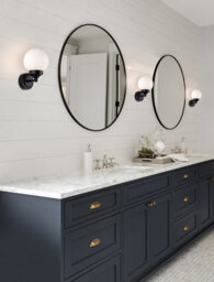 Luminosa Lighting Luminosa Louis Bathroom Globe Wall Light Black With Opal White Glass Ip44 - thumbnail 2