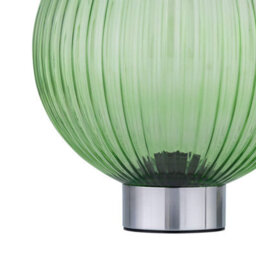 First Choice Lighting Set Of 2 Betchley - Battery Operated Chrome Lamp With Green Glass - thumbnail 5
