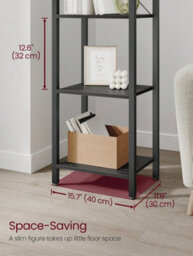 LEDREM 6-Tier Bookshelf, Bookcase, Shelving Unit,30 X 40 X 187.5 Cm, Industrial - thumbnail 3