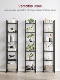 LEDREM 6-Tier Bookshelf, Bookcase, Shelving Unit,30 X 40 X 187.5 Cm, Industrial - thumbnail 7