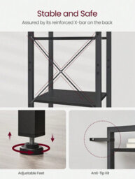 LEDREM 6-Tier Bookshelf, Bookcase, Shelving Unit,30 X 40 X 187.5 Cm, Industrial - thumbnail 5