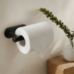 Kokoma Self-Adhesive Toilet Paper Roll Holder For Bathroom, Black - thumbnail 2