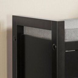 Sobuy Fsr63-Ii-Sch, Shoe Bench Shoe Rack Shoe Cabinet Hallway Storage Bench With Seat Cushion, Black,w91Xd30Xh50 - thumbnail 8