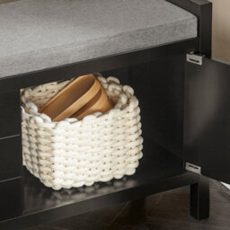 Sobuy Fsr63-Ii-Sch, Shoe Bench Shoe Rack Shoe Cabinet Hallway Storage Bench With Seat Cushion, Black,w91Xd30Xh50 - thumbnail 7