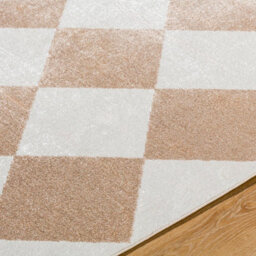 Livabliss Lillian-Washable White Bown Geometric Diamond Pattern Living Dining Rug 200 X 275 Cm Easy Care, Non Shedding - thumbnail 3
