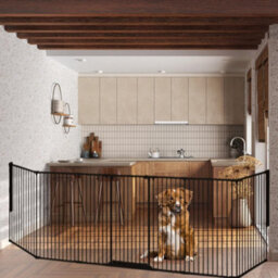 Bettacare Premium Extra Tall Multi Panel Flexible Dog Barrier, Up To 226Cm Wide, Black, 105Cm Tall - thumbnail 2