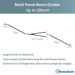 Bettacare Premium Extra Tall Multi Panel Flexible Dog Barrier, Up To 226Cm Wide, Black, 105Cm Tall - thumbnail 3
