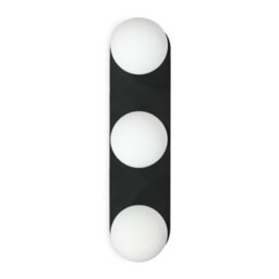 Valuelights Orbital Matte Black 3 Way Opal Glass Ip44 Bathroom Flush Wall Ceiling Light