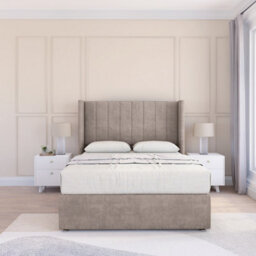 "Sloomy 2Ft6 Falcon Plush Pebble Memory Foam Bed Set With No Drawers Mattress & 54"" Wingback Headboard - Small Single" - thumbnail 1