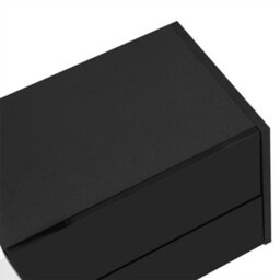 Abrihome Black High-Gloss Tv Unit With White Legs, Minimalist Cabinet With Doors & Drawers, Modern Media Storage For Living Rooms - thumbnail 4