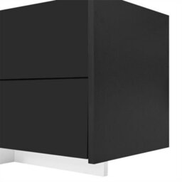 Abrihome Black High-Gloss Tv Unit With White Legs, Minimalist Cabinet With Doors & Drawers, Modern Media Storage For Living Rooms - thumbnail 3