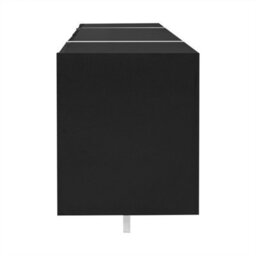 Abrihome Black High-Gloss Tv Unit With White Legs, Minimalist Cabinet With Doors & Drawers, Modern Media Storage For Living Rooms - thumbnail 6