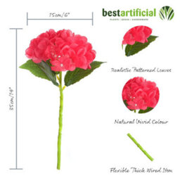 5 Best Artificial Pink Single 35Cm Hydrangea Flower Stems - thumbnail 6