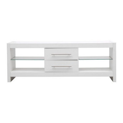 "MMT Funiture Designs Tv Stand Cabinet 140Cm Modern White Glossy Finish For 65"" Tv's" - image 1