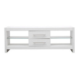 "MMT Funiture Designs Tv Stand Cabinet 140Cm Modern White Glossy Finish For 65"" Tv's"
