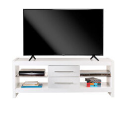 "MMT Funiture Designs Tv Stand Cabinet 140Cm Modern White Glossy Finish For 65"" Tv's" - thumbnail 2