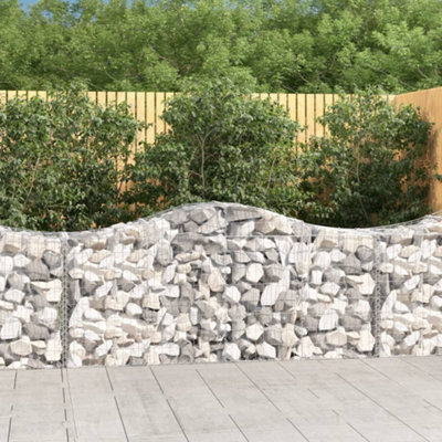 Berkfield Arched Gabion Baskets 4 Pcs 200X50X80/100 Cm Galvanised Iron - image 1