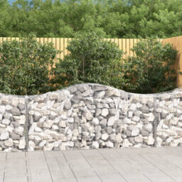 Berkfield Arched Gabion Baskets 4 Pcs 200X50X80/100 Cm Galvanised Iron
