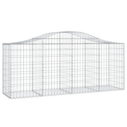 Berkfield Arched Gabion Baskets 4 Pcs 200X50X80/100 Cm Galvanised Iron - thumbnail 3