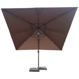 Signature Weave 3.5 X 3.5M Square Cantilever Parasol Sun Shade Umbrella Brown