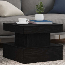 Berkfield Coffee Table With Led Lights Black Oak 50X50X40 Cm - thumbnail 4