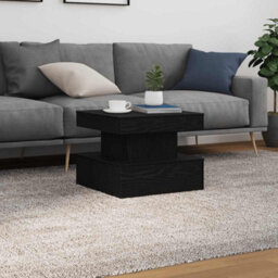 Berkfield Coffee Table With Led Lights Black Oak 50X50X40 Cm - thumbnail 5