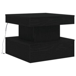 Berkfield Coffee Table With Led Lights Black Oak 50X50X40 Cm - thumbnail 2