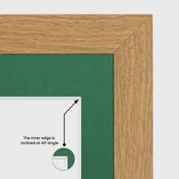 AK Frames 20X14 Oak Sleek Multi Photo Frame With Emerald Mount - Holds 2 Apertures (2X) A4 Photos - thumbnail 7