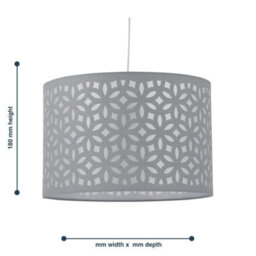 First Choice Lighting Set Of 2 Grey Laser Cut 25Cm Pendant Lightshades - thumbnail 9