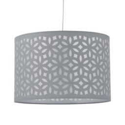 First Choice Lighting Set Of 2 Grey Laser Cut 25Cm Pendant Lightshades - thumbnail 2