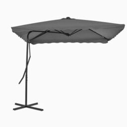 Berkfield Elegant Outdoor Parasol With Steel Pole 250X250 Cm Anthracite - thumbnail 2