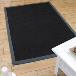 Black/grey Natural Decorative Modern Plain Bordered Natural Fibers Rug For Living Room Bedroom & Dining Room-68 X 300Cm (Runner) - thumbnail 4