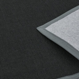 Black/grey Natural Decorative Modern Plain Bordered Natural Fibers Rug For Living Room Bedroom & Dining Room-68 X 300Cm (Runner) - thumbnail 6