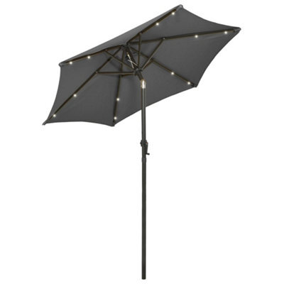 Berkfield Elegant Parasol With Led Lights Anthracite 200X211 Cm Aluminium - image 1
