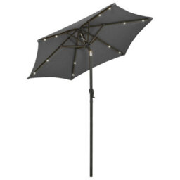Berkfield Elegant Parasol With Led Lights Anthracite 200X211 Cm Aluminium