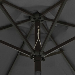 Berkfield Elegant Parasol With Led Lights Anthracite 200X211 Cm Aluminium - thumbnail 5