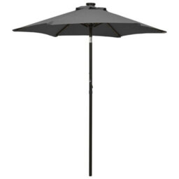 Berkfield Elegant Parasol With Led Lights Anthracite 200X211 Cm Aluminium - thumbnail 2