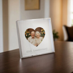 Happy Homewares 60Th Anniversary 4X4 Nickel Heart Frame With Silver Foil - thumbnail 7