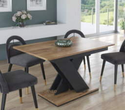 Furneo Modern Dining Table Only Extendable 120-160Cm Oak Effect Tavolo 03 Mdf - thumbnail 1