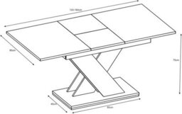 Furneo Modern Dining Table Only Extendable 120-160Cm Oak Effect Tavolo 03 Mdf - thumbnail 3