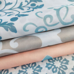 Neel Blue Damask Shower Curtain, Water-Resistant Polyester Fabric, 180Cm X 180Cm - thumbnail 3