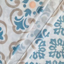 Neel Blue Damask Shower Curtain, Water-Resistant Polyester Fabric, 180Cm X 180Cm - thumbnail 4